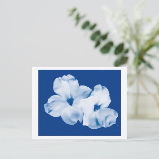 Blau und Weiß Postkarte (Stehend Vorderseite)