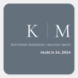 Blau und Weiß Quadratischer Aufkleber