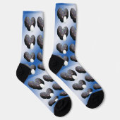 Blau und Weiß, Rasenbowle Socken (Rechts)