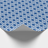 Blau und Weiß | Rattan Webbing Geschenkpapier (Ecke)