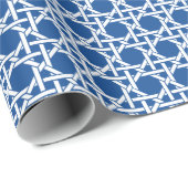 Blau und Weiß | Rattan Webbing Geschenkpapier (Rolleneckpunkt)
