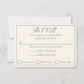 Blau und Weiß RSVP Karte (Rückseite)