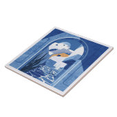 Blau und Weiß Santorini Mittelmeer Azulejo Fliese (Seite)