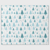 Blau und Weiß Schnee Weihnachten Geschenkpapier (Flach)