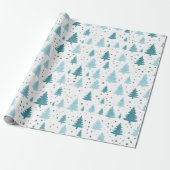 Blau und Weiß Schnee Weihnachten Geschenkpapier (Ungerollt)