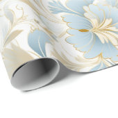 Blau und Weiß Schnee Weihnachten Geschenkpapier (Rolleneckpunkt)