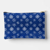 Blau und Weiß Schneeflocken lassen es schnee Zubehörtasche (Rückseite)