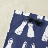 Blau und Weiß Scuba Fins Muster Nautic Strandtuch (Beispiel)