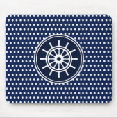 Blau und Weiß, Seeschifffahrtsrad Mousepad (Vorne)