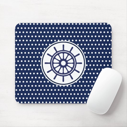 Blau und Weiß, Seeschifffahrtsrad Mousepad (Mit Mouse)