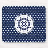 Blau und Weiß, Seeschifffahrtsrad Mousepad (Vorne)