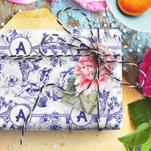 Blau und Weiß Seidenpapier