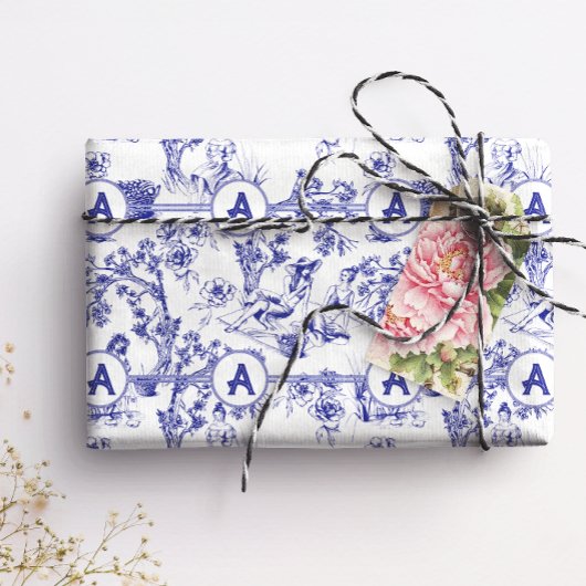 Blau und Weiß Seidenpapier