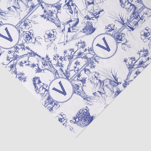 Blau und Weiß Seidenpapier (Ausschnitt)