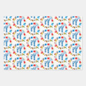 Blau und weiß Shana Tova Geschenkpapier Set (Vorderseite 3)