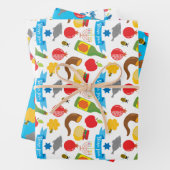 Blau und weiß Shana Tova Geschenkpapier Set (Beispiel)