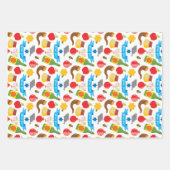 Blau und weiß Shana Tova Geschenkpapier Set (Vorderseite)