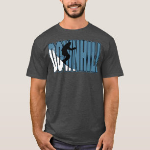 Blau und Weiß Skifahren T-Shirt