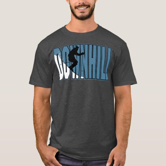 Blau und Weiß Skifahren T-Shirt (Vorderseite)