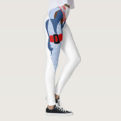 Blau und weiß Sonnenkleid dick Chic Leggings (Rechts)