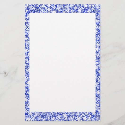 Blau-und Weiß-Stern-Team-Geist-Sport-Farben Briefpapier (Vorderseite)