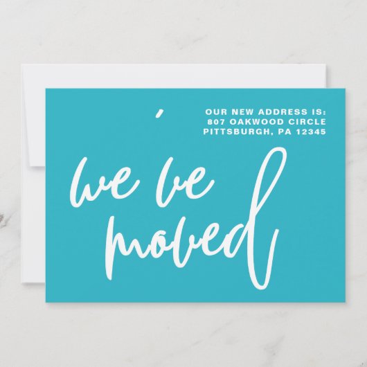 Blau und Weiß Streifen Adressenänderung Ankündigung (Vorderseite)