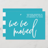 Blau und Weiß Streifen Adressenänderung Ankündigung (Vorne/Hinten)