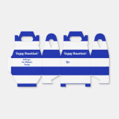 Blau und Weiß Streifen Custom Text Happy Hanukkah Geschenkschachtel (Ungefaltet)
