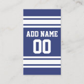 Blau und Weiß Streifen mit Name und Nummer Visitenkarte (Vorderseite)