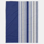 Blau und Weiß Streifen mit schwarzen Akzenten Fleecedecke (Vorderseite)