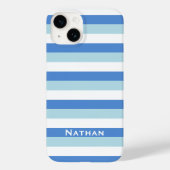Blau und Weiß Streifen Personalisiert Case-Mate iPhone Hülle (Rückseite)