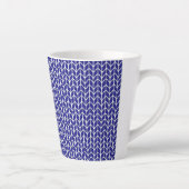 BLAU UND WEISS STRICK Latte Tasse (Rechts)