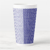 BLAU UND WEISS STRICK Tal Latte Tasse (Vorderseite)