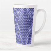 BLAU UND WEISS STRICK Tal Latte Tasse (Rechts)