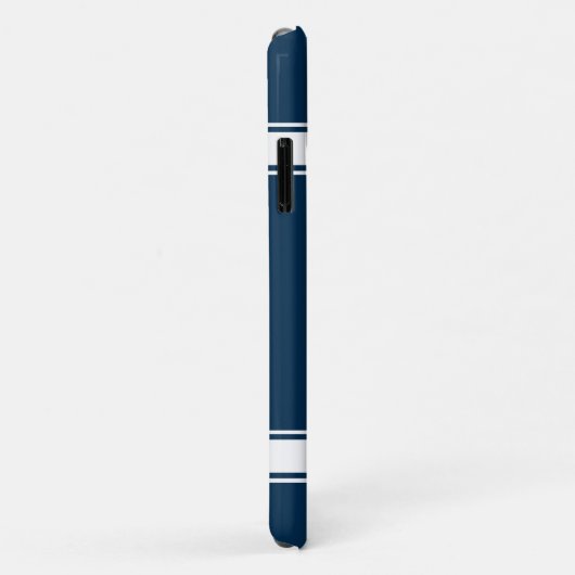 Blau und Weiß Stripes Jersey-Fußball Case-Mate iPhone Hülle (Hinten/Rechts)