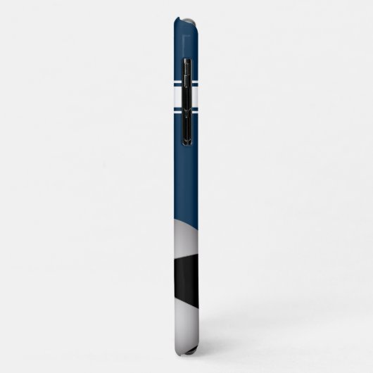 Blau und Weiß Stripes Jersey-Fußball Case-Mate iPhone Hülle (Hinten/Links)