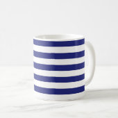 Blau und Weiß Stripes Tasse (VorderseiteRechts)