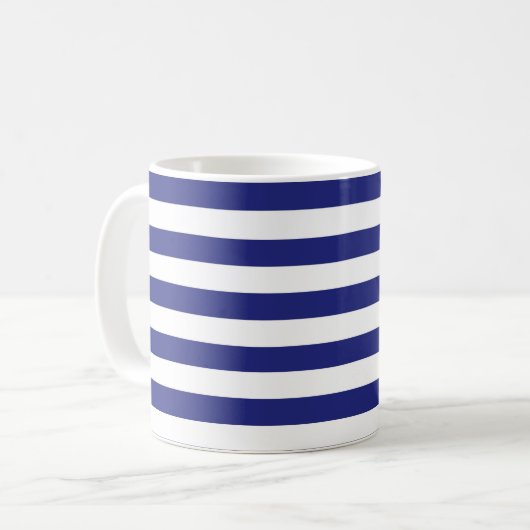 Blau und Weiß Stripes Tasse (Vorderseite Links)