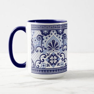 Blau und Weiß Talavera Mexikanische Volkskunst Tasse