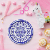 Blau und Weiß Talavera Vier Pappteller (Party)