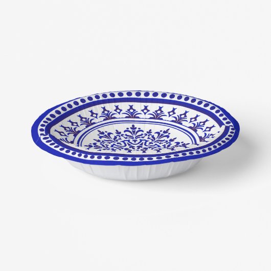 Blau und Weiß Talavera Vier Pappteller (Gewinkelt)