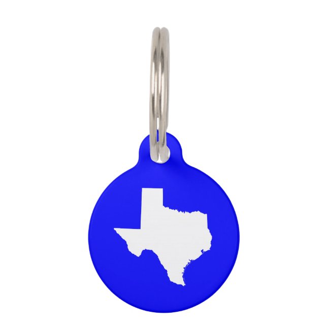 Blau und Weiß Texas Haustiermarke (Vorderseite)