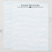 Blau und Weiß verblasste Zickzack Letterhead Briefbogen (Vorne/Hinten)