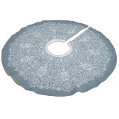 Blau und Weiß, Viktorianische Spitzen-Look Weihnac Leinenimitat Weihnachtsbaumdecke (Schrägansicht)