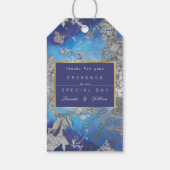 Blau und Weiß, Vintag Geschenkanhänger (Rückseite)