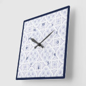 Blau und Weiß Vintag Talavera Tile Look Uhr (Winkel)