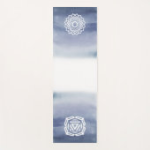 Blau und Weiß Wasserfarbe Krone & Root Chakra Yogamatte (Vorderseite)