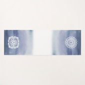 Blau und Weiß Wasserfarbe Krone & Root Chakra Yogamatte (Vorderseite (Horizontal))