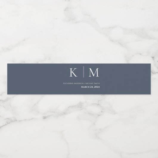 Blau und Weiß Wasserflaschenetikett (Einzelnes Label)