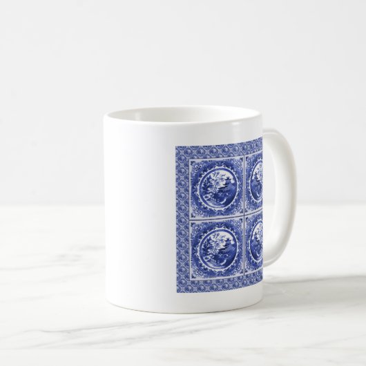 Blau und weiß, Weidemusterentwurf Kaffeetasse (VorderseiteRechts)